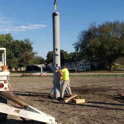Light Pole bases being installed-October 2021