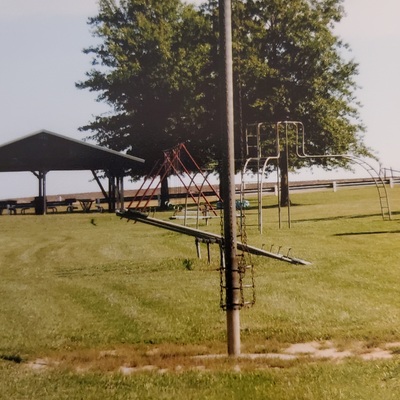 Picture of park prior to Olpe Downhome funds were used to upgrade equipment.