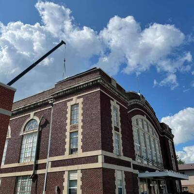 Memorial Hall received a new roof in 2021.